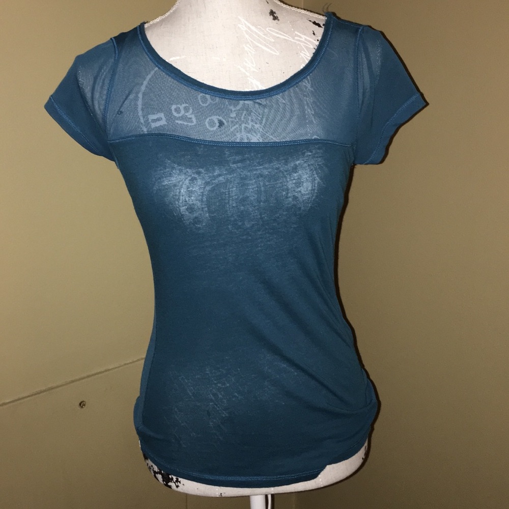 Express Mesh Top and Sides Blouse
