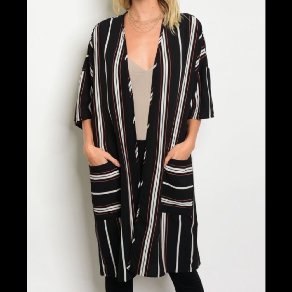 Pinstripe Cardigan