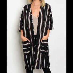 Pinstripe Cardigan