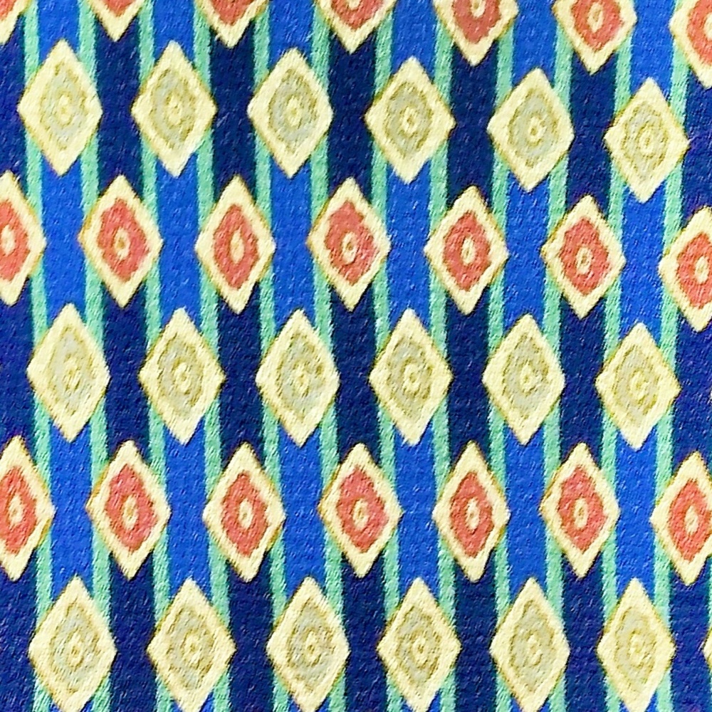 Burberry Vintage Blue & Gold Silk Necktie