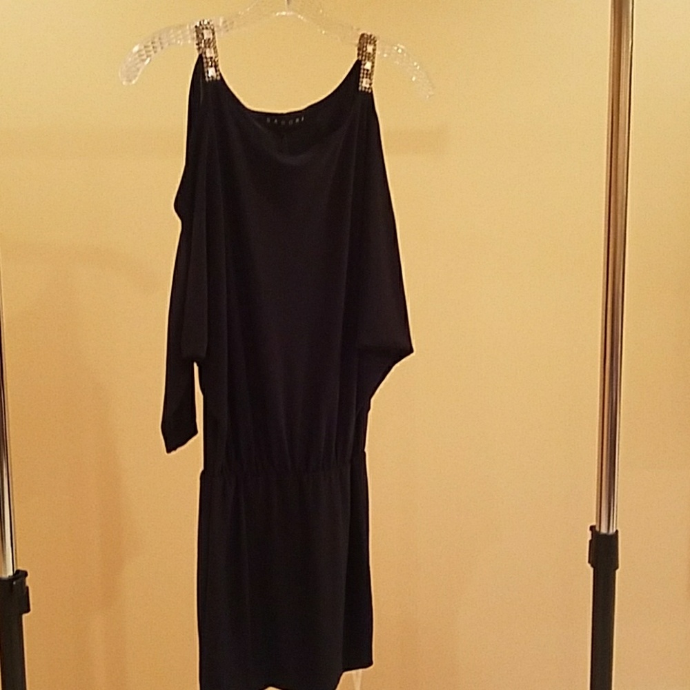 Black polyester dress with stretch!