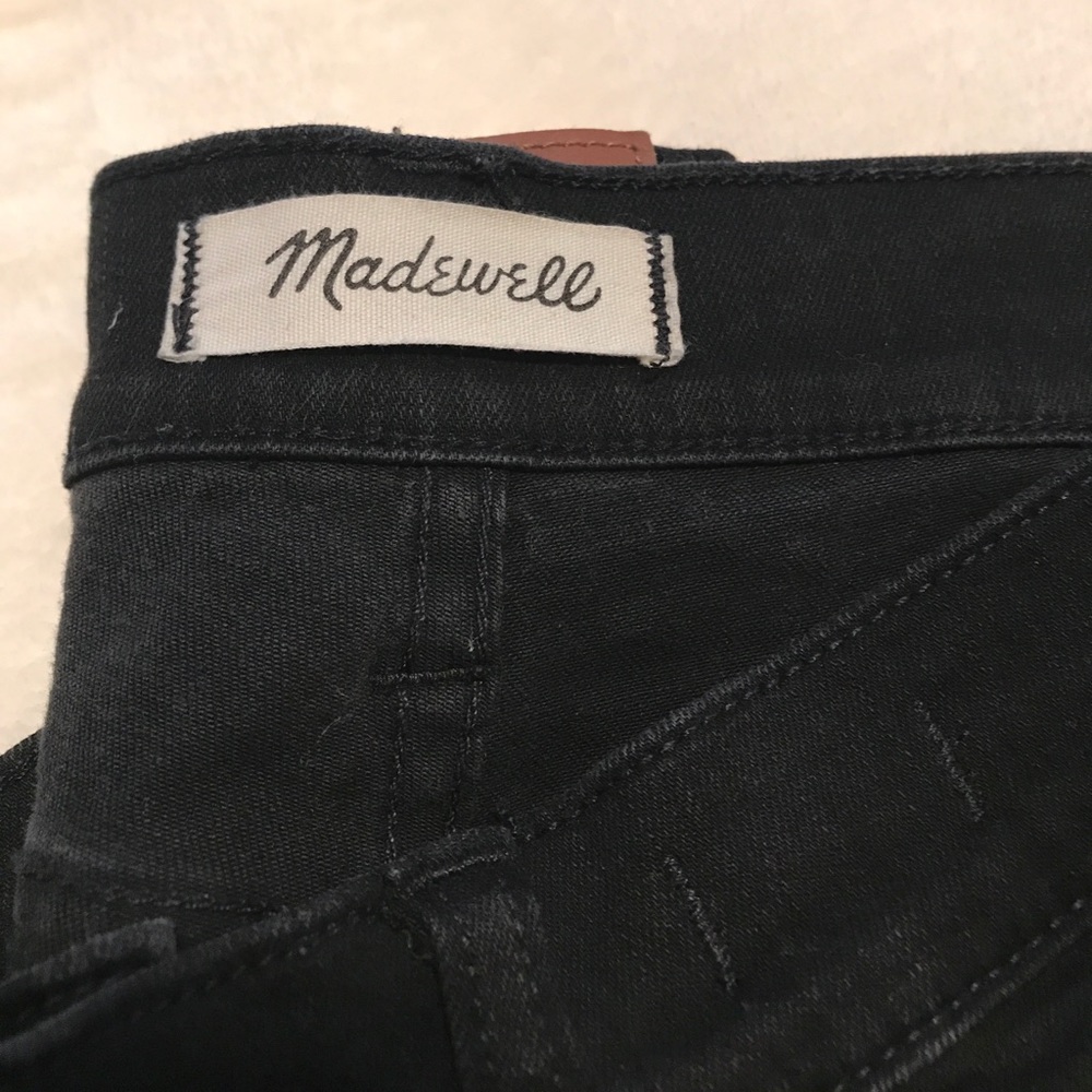 Madewell "skinny skinny" black jeans.