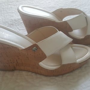 White Calvin Klein Wedges