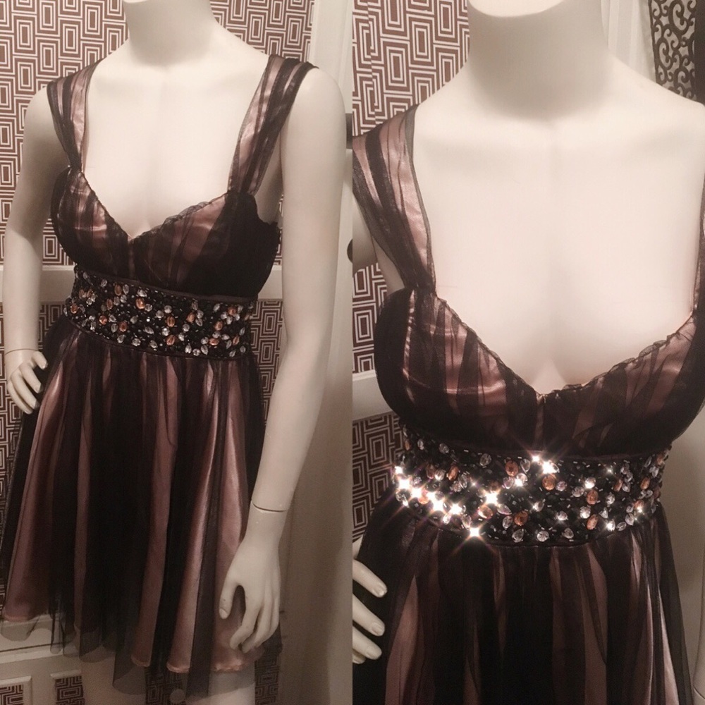 Sheer Rhinestone Dress