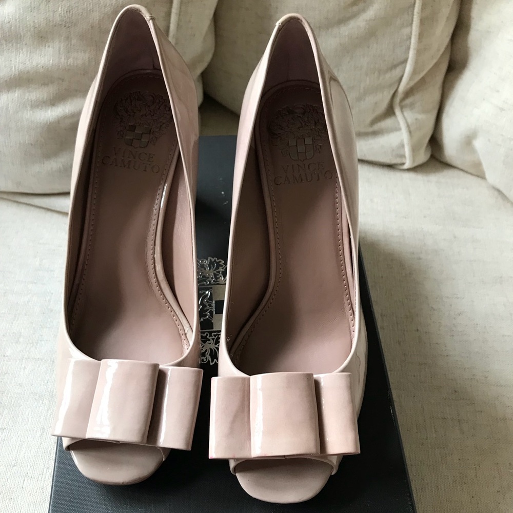 Vince Camuto Natural Beige Color Patent Leather