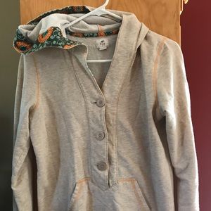 Button up hoodie with pocket