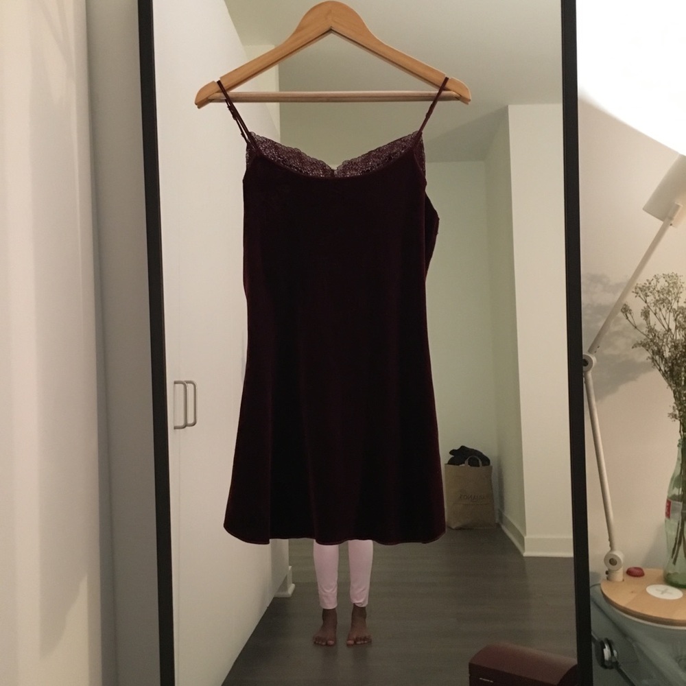 Velvet and lace free people slip