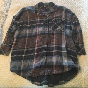 free people flannel size L