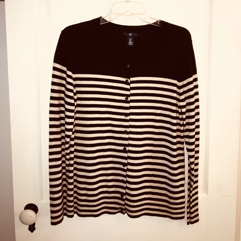 GAP cardigan, black and tan, size XL