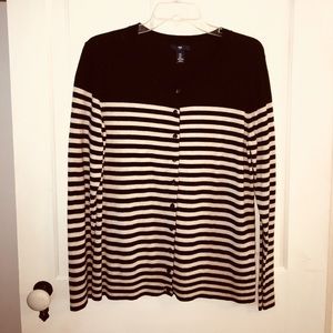 GAP cardigan, black and tan, size XL