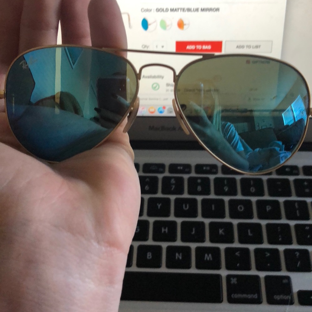 Ray ban (3025) aviators in mirrored blue