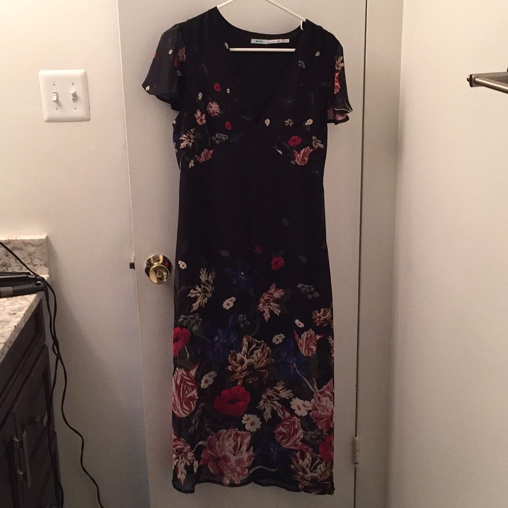 Urban Outfitters Maxi Floral Sheer Slip Dress