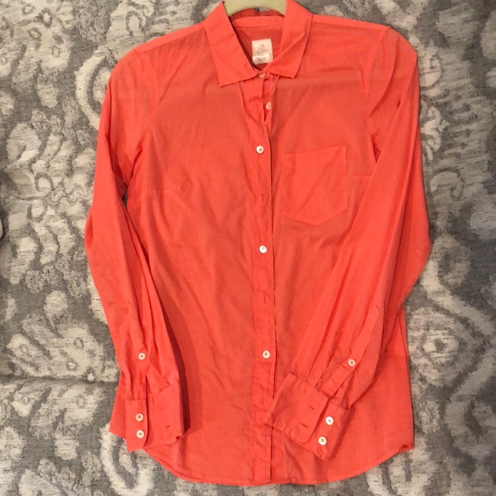 J. Crew peach button up
