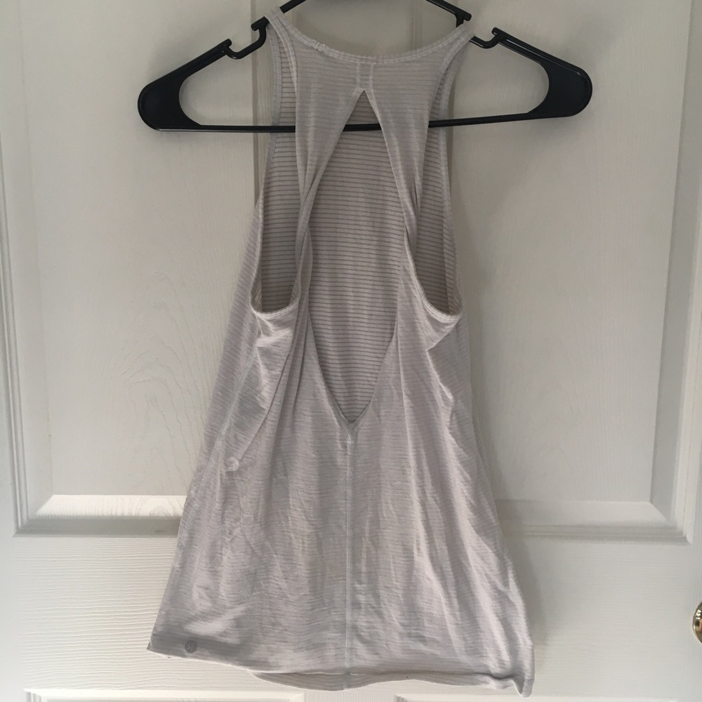 Lululemon Grey Stripped Tank