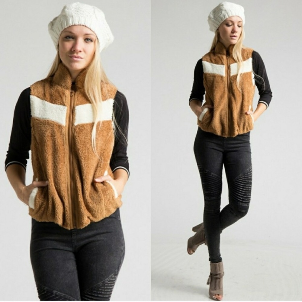 ZIPPER FLEECE VEST 🧡
