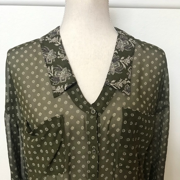 [Free People] Easy Rider Sheer Paisley Blouse - Picture 3 of 7