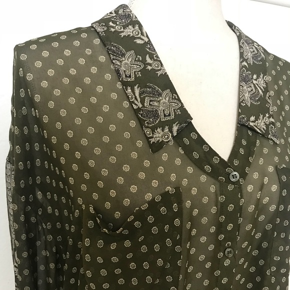 [Free People] Easy Rider Sheer Paisley Blouse - Picture 4 of 7