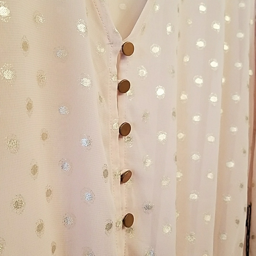 F21 Sheer Blush Peplum Top