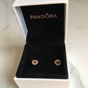 Rose gold pandora heart earrings