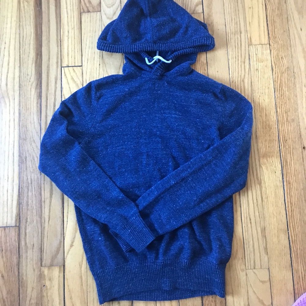 Navy blue sweater with hood