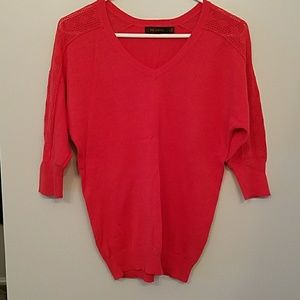 The Limited Crochet Detail Coral Sweater