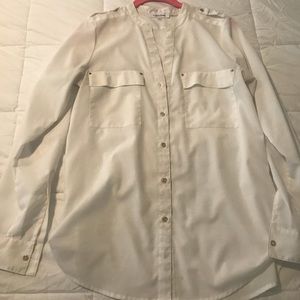 Calvin Klein White and gold Buttons Blouse.