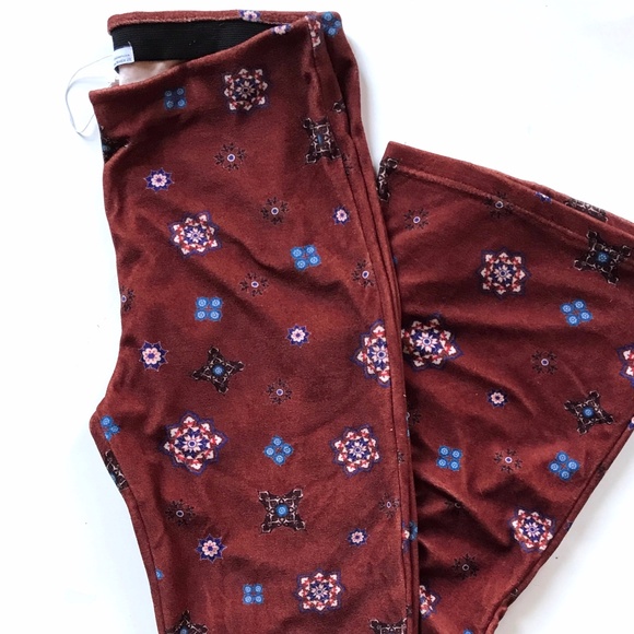 NWOT Zara Trafaluc Velvet Bell Bottom Trousers - Picture 6 of 8