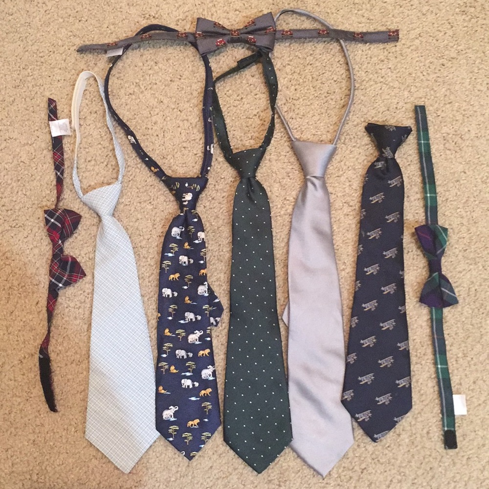 Boys holiday neck ties and bow ties