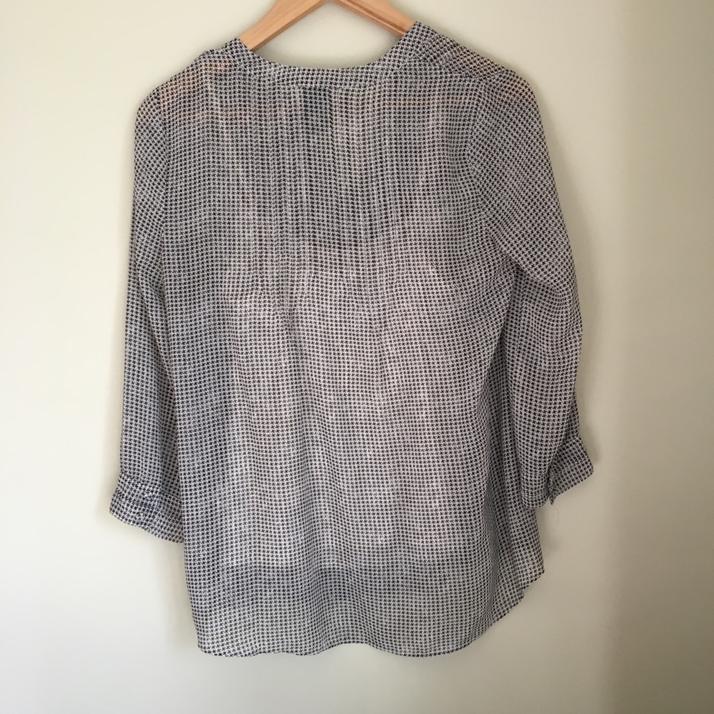 Calvin Klein black and white button up blouse xs - Picture 2 of 4