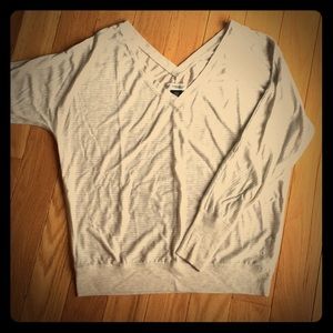 Cream with silver striped shirt