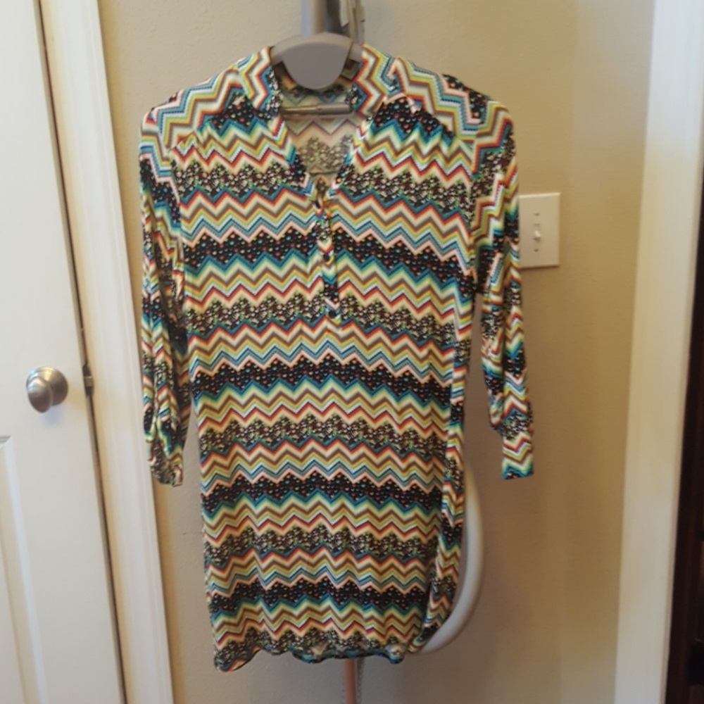 Multi color long sleeve dress