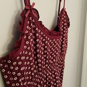 AEO Burgandy Floral Tank top
