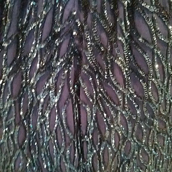 VINTAGE SAPPHIRE SEQUIN SKIRT - Picture 5 of 6