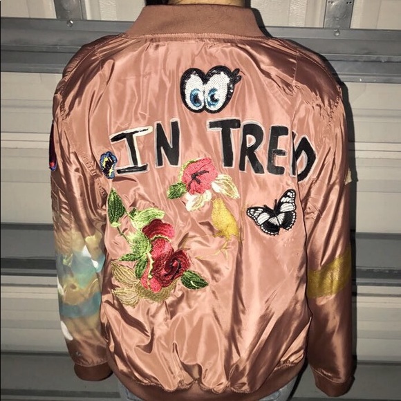 Artistic Metallic Blush Bomber Jacket - Picture 2 of 3