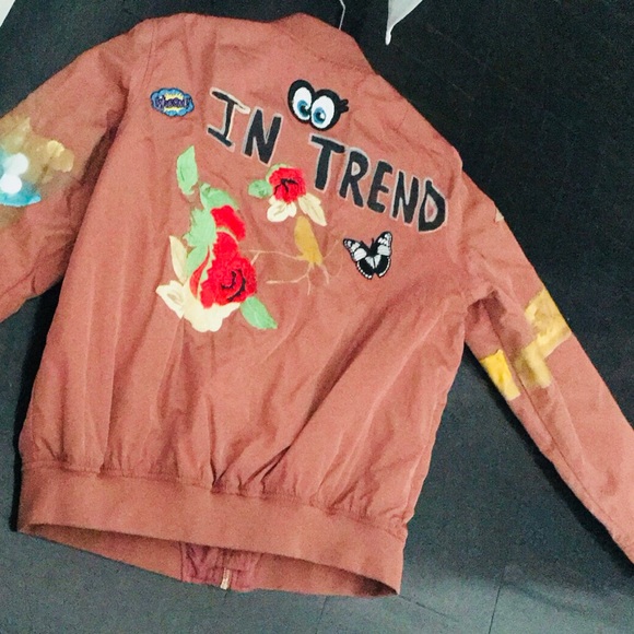 Artistic Metallic Blush Bomber Jacket - Picture 3 of 3