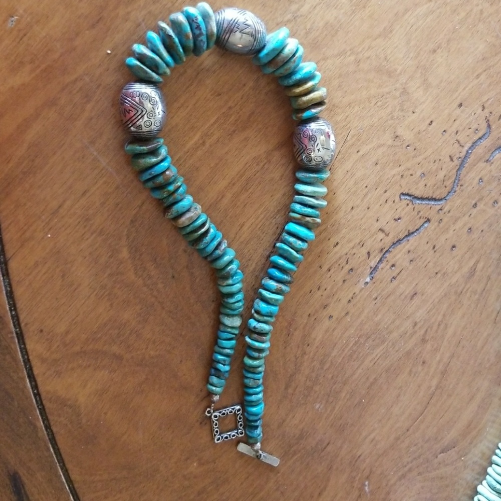 Authentic Turquoise and Sterling Silver Necklace
