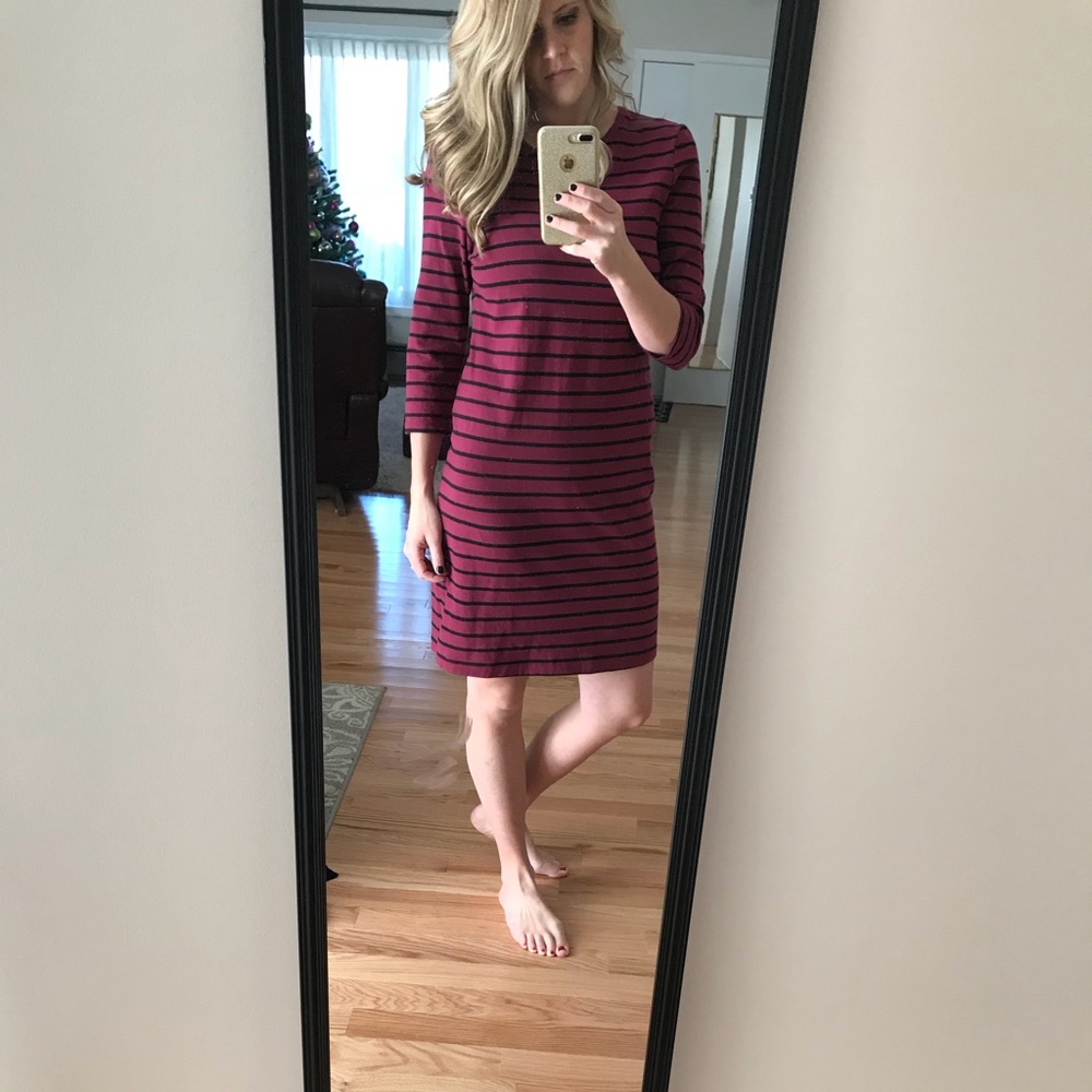 Maroon and black dress