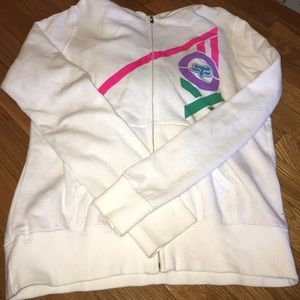 Fox racing hoodie with neon writing size M.