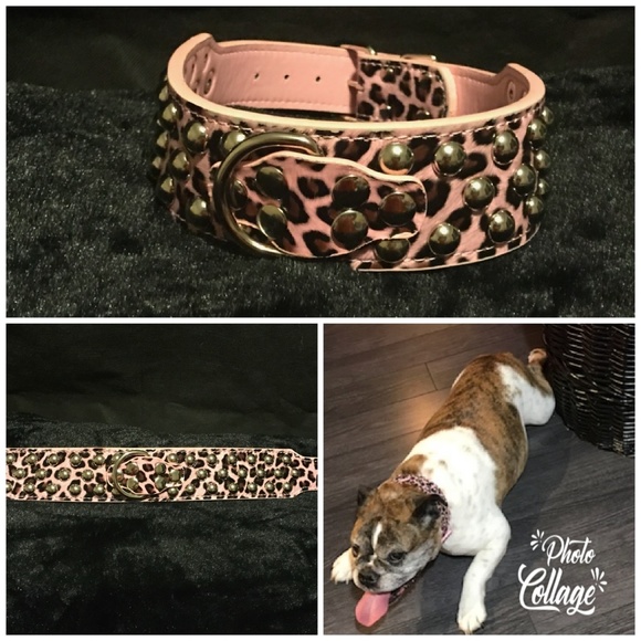 Other - PINK LEOPARD +BLACK CROC LEATHER MUSHROOM STUDDED