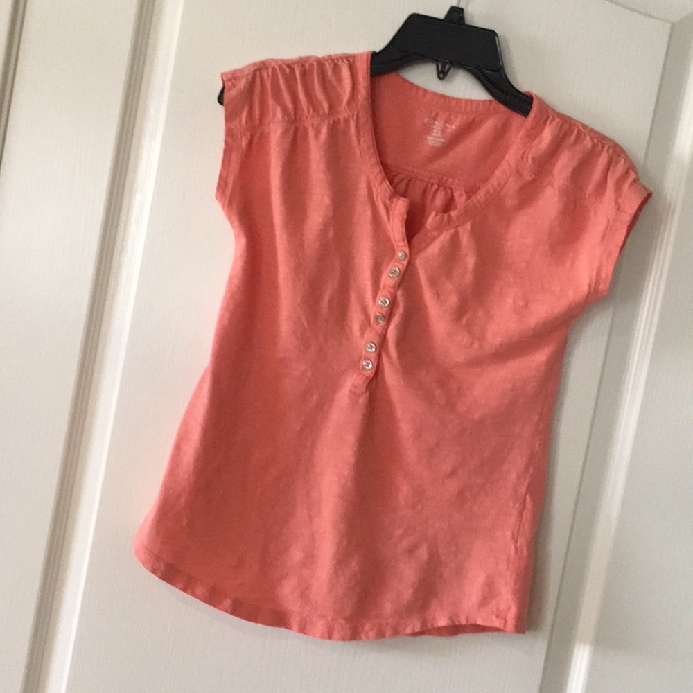 Cap Sleeve Melon Orange Blouse