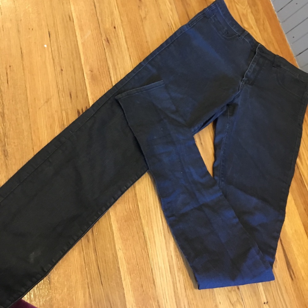 Faux leather skinny high waist jeans 28x34.