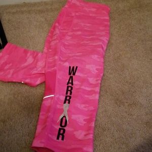 Ideology workout breast cancer pink pants Large