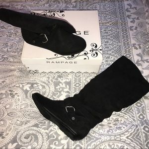 Rampage black suede boots
