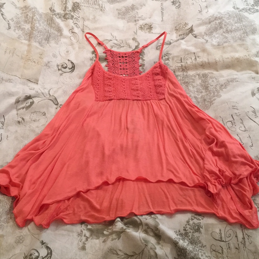 NWT Crochet Coral Tank Top