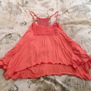 NWT Crochet Coral Tank Top