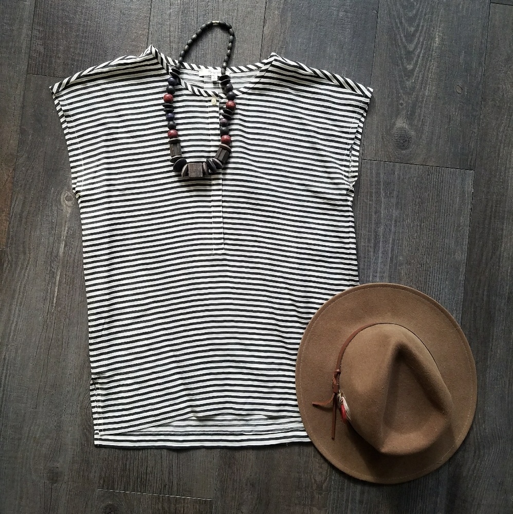 JCrew Striped Silk Tunic Top size S