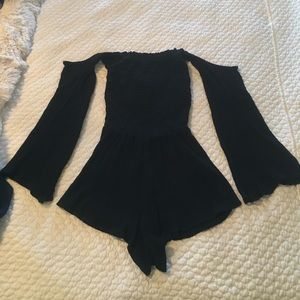 blue life smocking romper in black size xs