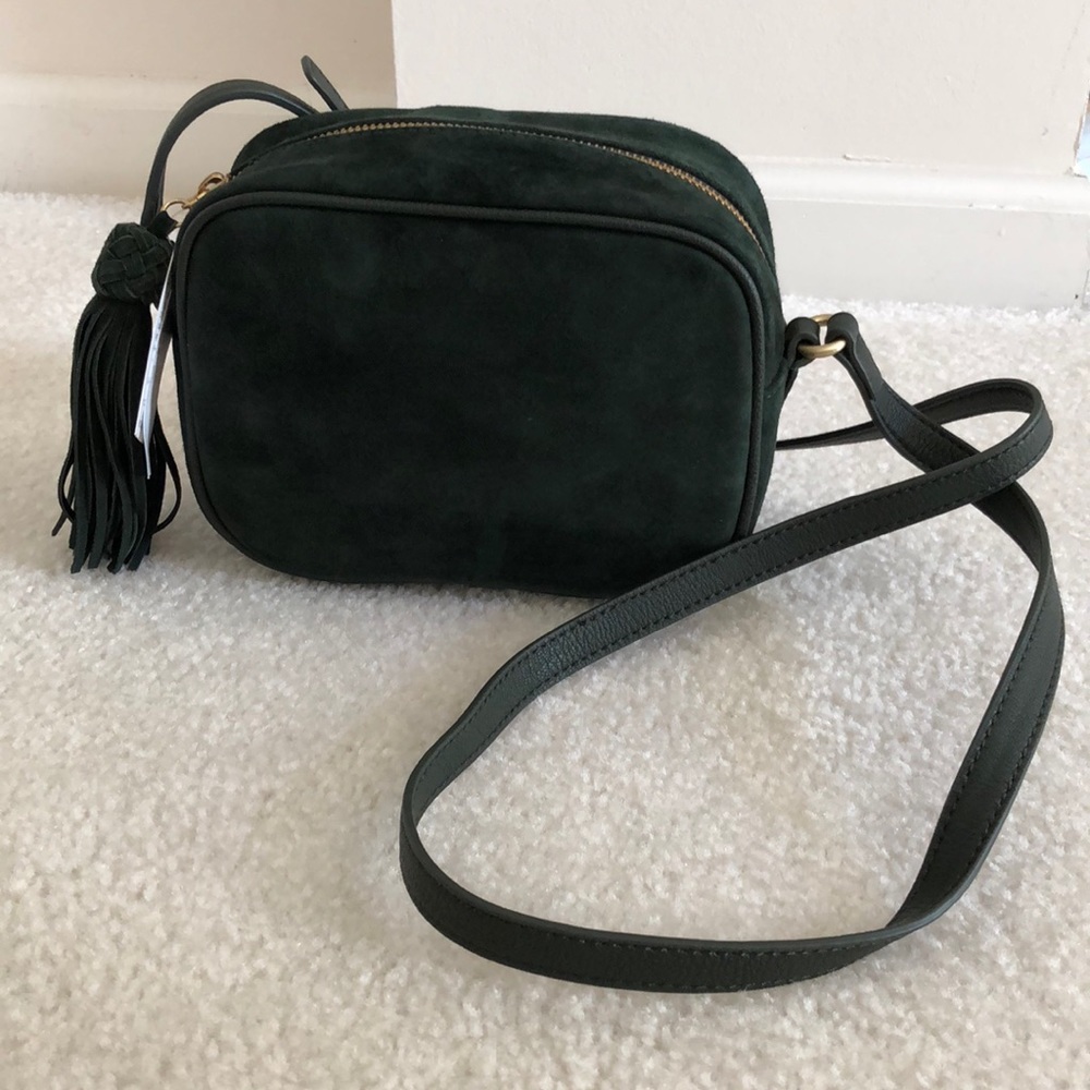 Ann Taylor Suede Crossbody Bag. Green. NWT!