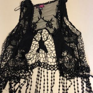 Lacey black over shirt