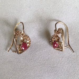 Vintage Sterling Silver Heart Shape Earrings